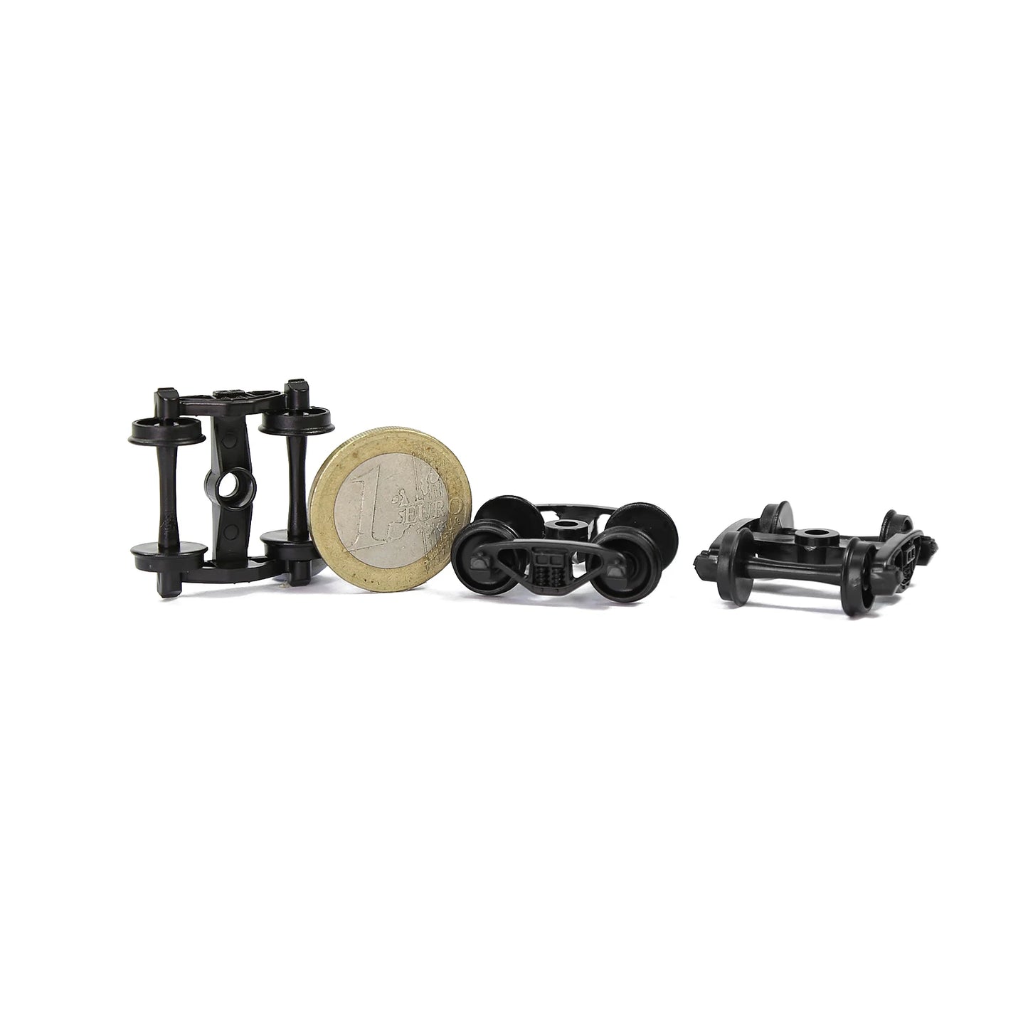 Evemodel HO Scale 1:87 Bearing Truck with 33" Plastic Wheels POM Bogies 2-Springs 12pcs/24pcs HP22BHO