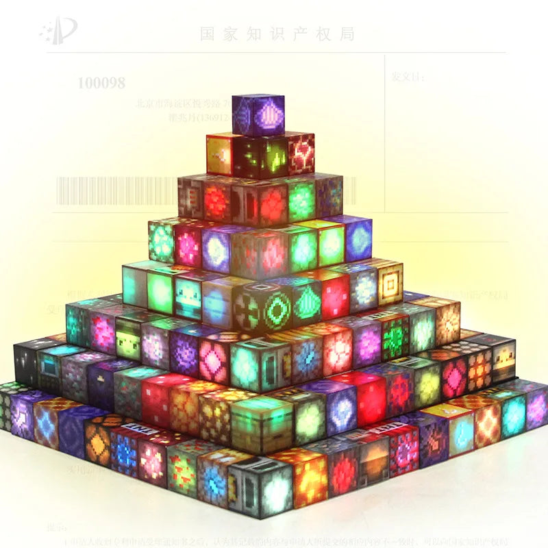 2CM Light-up Magnetic Square Building Blocks Replacement Parts DIY Educational Assembly Street Scene Lamp Bricks Kid Toy