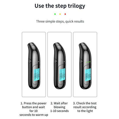 Automatic Alcohol Tester Non-contact Professional Breath Tester Recharge Breathalyzer Car Portable Air Detector Alcoholimeter