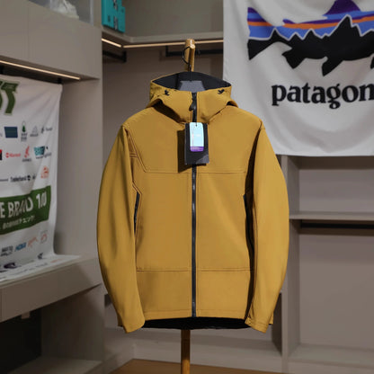 Thickened Fleece Lined Outdoor Windproof Waterproof Men's Hooded Soft  Jacket Warm Breathable Casual Style Coat for Autu...