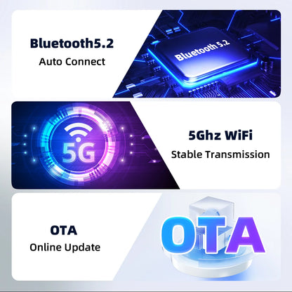KEBIDUMEI Wired to Wireless Carplay Mini Car AI Box Adapter 5.0GHz WiFi Android Auto Bluetooth 5.2 Smart Dongle Car Accessories