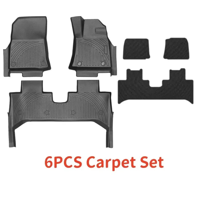 For BYD Shark Shark 6 2025 2024 RHD TPE Full Cover Floor Mats With Door Sill Protector, Floor Liners Cargo Liner Protection