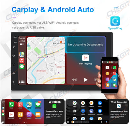 Universal 7"/9"/10“ 2DIN Android 13 4+64G Car Stereo Carplay Android Auto GPS Navigation Bluetooth FM RDS Radio WIFI Touchscreen