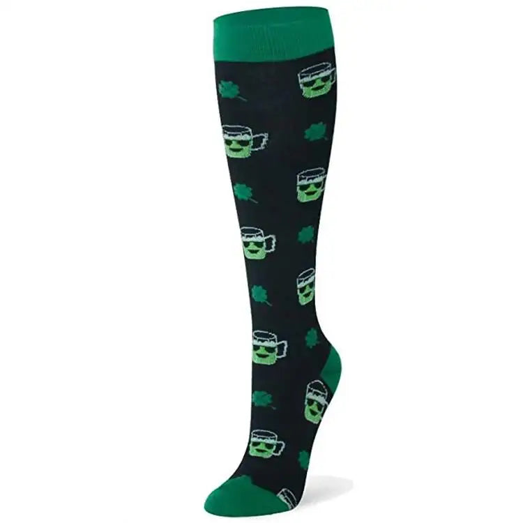 Sport Compression Stockings Funny Pattern Halloween ballon Dot Leg Pressure Running Cycling Multi Color Compress Socks