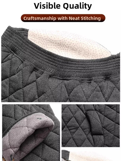 Thickened Cotton Pants Men's Mid-aged Home-wear Close-fitting Base Layer Warm Trousers Grandpa's Winter Clothes Straight-leg ...