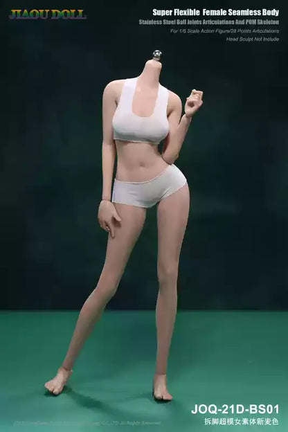 Super Flexible Female Seamless Body Stainless Steel Ball Joints Articulations And Pom Skeleton For 1/6 Scale Action Figure