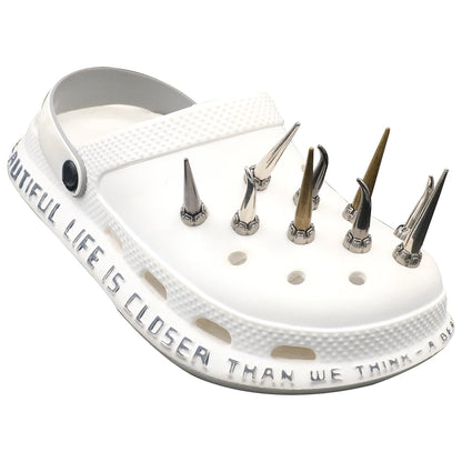 Shoe クロックス Accessories Decorations 지비츠 Charm Pins Buckles Conical Punk Style Metal Hole Sandals Ornament Kids Gift 1 Set 14 Pcs