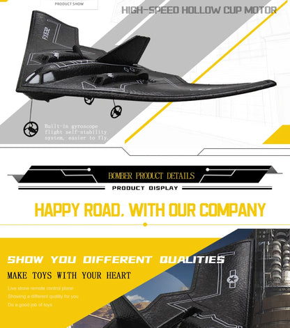 Rc Plane B2 Stealth Bomber 2Ch 34Cm Wingspain Cessna 2.4G Remote Control Airplane Aircraft Drone Toys for Adults Children