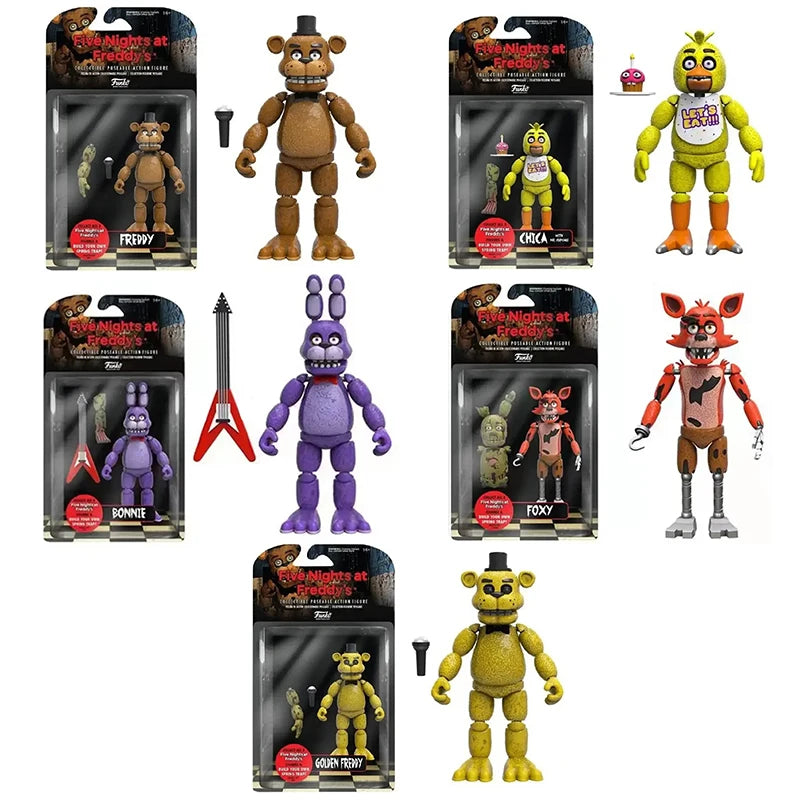 In Stock FNAFs bear's midnight harem five nights Bonnie/Freddy/Chica/Foxy Action Figure Model Toys Birthday Children's Gifts