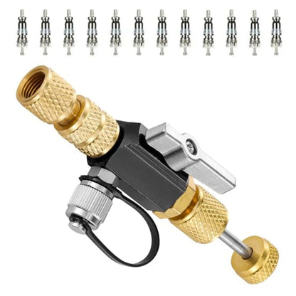 Car Vacuum-Rated Valve Core Removal Tool Black 1/4" X 5/16" Compatible With R410A  Quick Valve Core Remover Installer Tool
