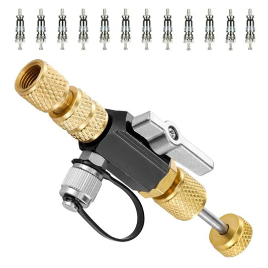 Car Vacuum-Rated Valve Core Removal Tool Black 1/4" X 5/16" Compatible With R410A  Quick Valve Core Remover Installer Tool
