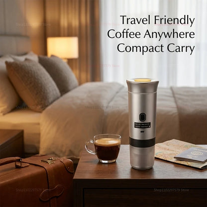 Electric Portable Coffee Machine Portable Italian Espresso Machine for Car & Home 3-in-1 Capsule Powder Travel Coffee Maker