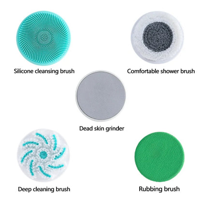 Silicone Body Scrubber Electric Shower Brush Cordless USBcharge Bath Washing Silicon Back Massage Foot Exfoliating Skin Friendly