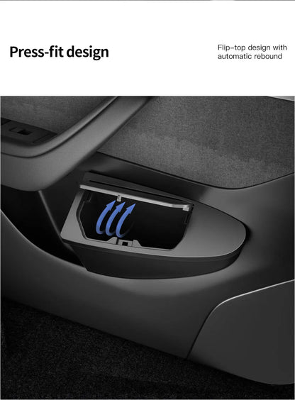 YZ Front Door Storage Trash Can for Tesla Model Y/YL Juniper Car Door Storage Box Multi Functional organizador Car Accessories