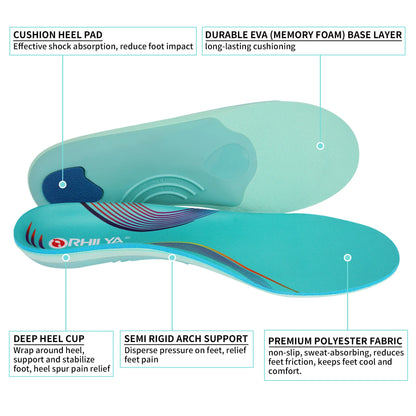 220lbs+ Plantar Fasciitis Orthopedic Sport Insole Men Women High Arch Support Flat Feet Sole, Pain Relief Orthotic Shoe Insert