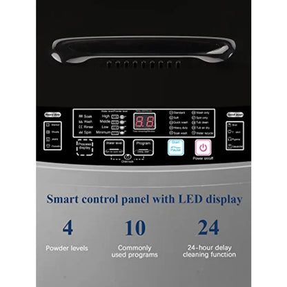 Full Automatic Washing Machine for RV, Camping, Apartment, Dorm: Dark Grey Portable Washer with LED Display, 17.7 lbs Capacity,