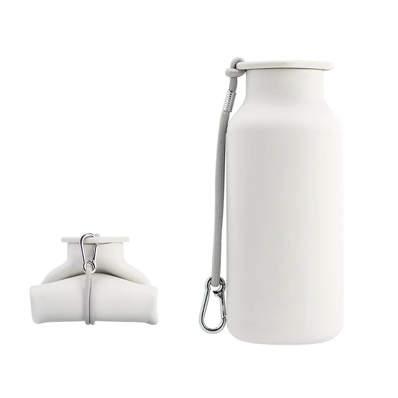 600ml Portable Telescopic Silicone Folding Water Bottle - Convenient for Travel and Camping Water Dispenser
