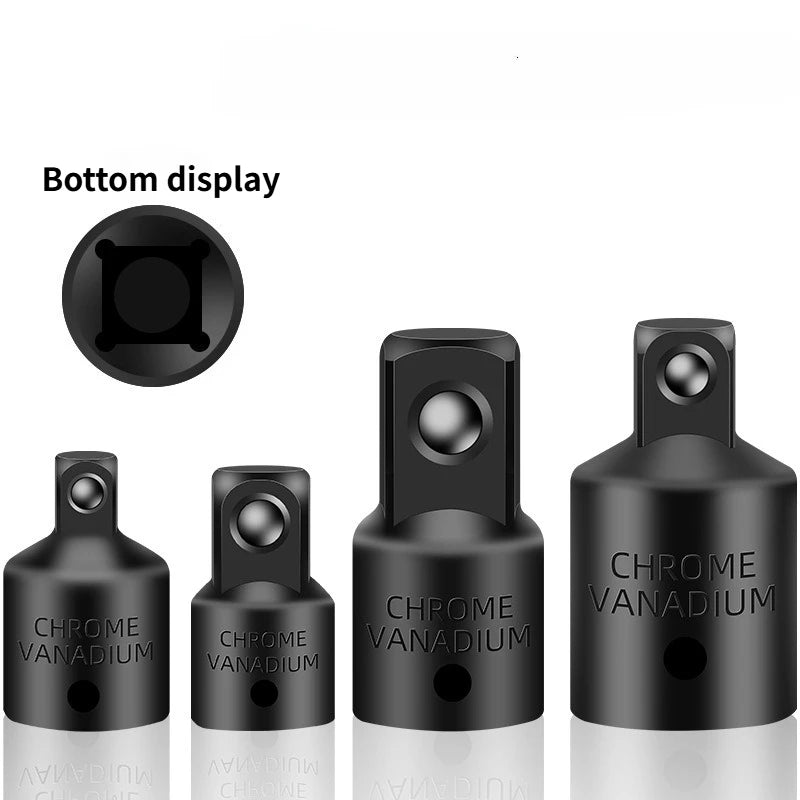 New 4PCS Impact Socket Adapter Reducer Set 1/2 3/8 1/4 inch Use Wrenches Drills in Auto and Impact Driver Construction Work