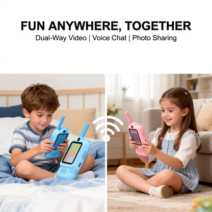 Kids Video Walkie Talkie With 2 Inch HD Screen Dual Camera Rechargeable One Click HD Call Intercom For Children Gadgets Technolo