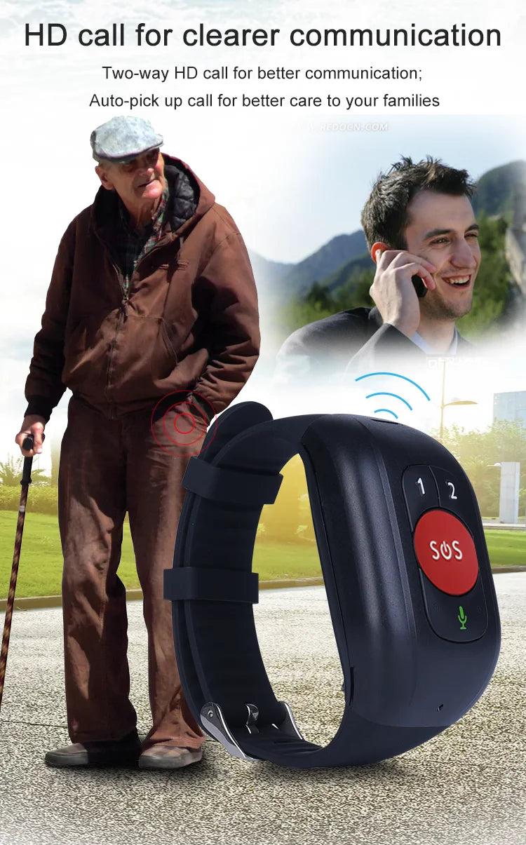 HOT 4G Elderly GPS Tracker V48 SOS Button Wristband Emergency Alarm Waterproof GPS Heart Rate Blood Pressure Monitor