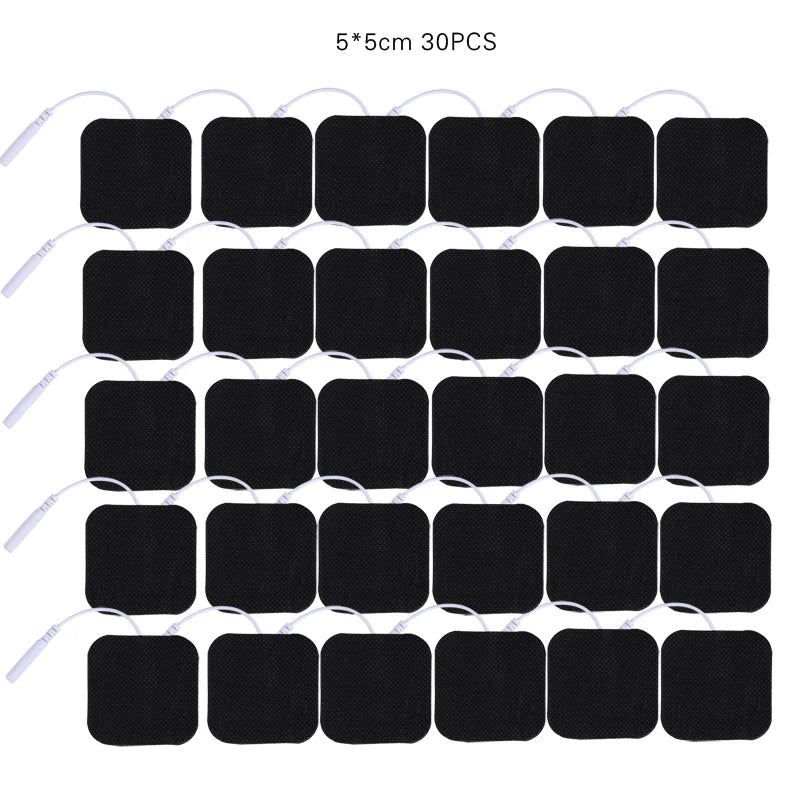 5*5cm 2mm Plug Tens Electrodes Pads Accessories Non-woven Fabric Self  Adhesive Replacement Patch for Electric Massager