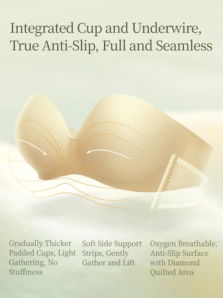 SUJIIN Summer Strapless Bra Set for Women Sexy Wireless Seamless Push Up Invisible Bras Tube Tops Female Underwear MX266+N194