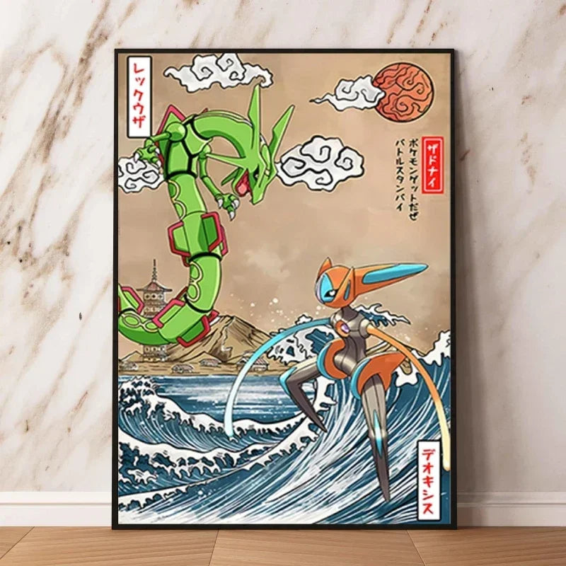 Classic Canvas Hd Prints Poster Pokemon Charizard Blastoise Cartoon Character High Quality Home Living Room Mural Decorative