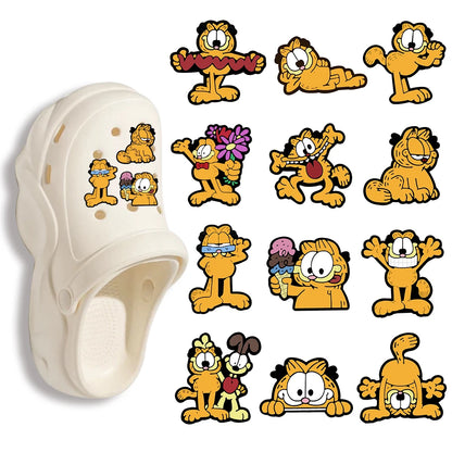 12-100pcs Potdemiel Cat Shoes Charms DIY Shoe Decoration Accessories Bubble Slides Clog Sandals Shoe Buckle Kids Party Gift