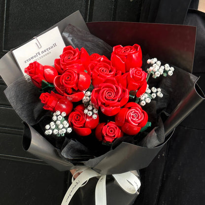 New 822PC Romantic Rose Flower Bouquet Building Blocks Valentine's Day Gift for Women/Men for Home Decor Gifts for Anniversary
