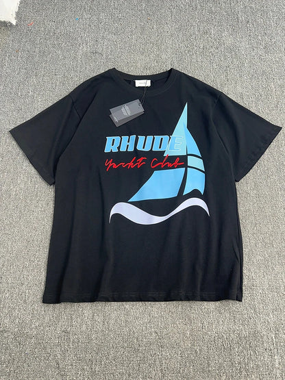 New Arrival RHUDE Print Casual Shorts Loose Street Shorts with Pockets Men's High Quality Shorts