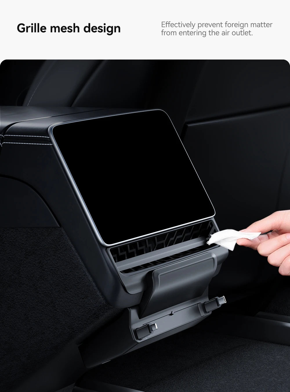 YZ For Tesla Model Y Juniper Model 3 Highland Rear Air Vent 27W Quick Charger USB Shunt HUB Power Splitter Apple Type-C Charger
