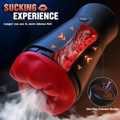 Male Masturbator 5IN1 Male Sex Toy with 9 Vibrating & 3D Mouth Stroker Cup Pocket Pussy Adult Sex Toys & Games Blowjob Toy