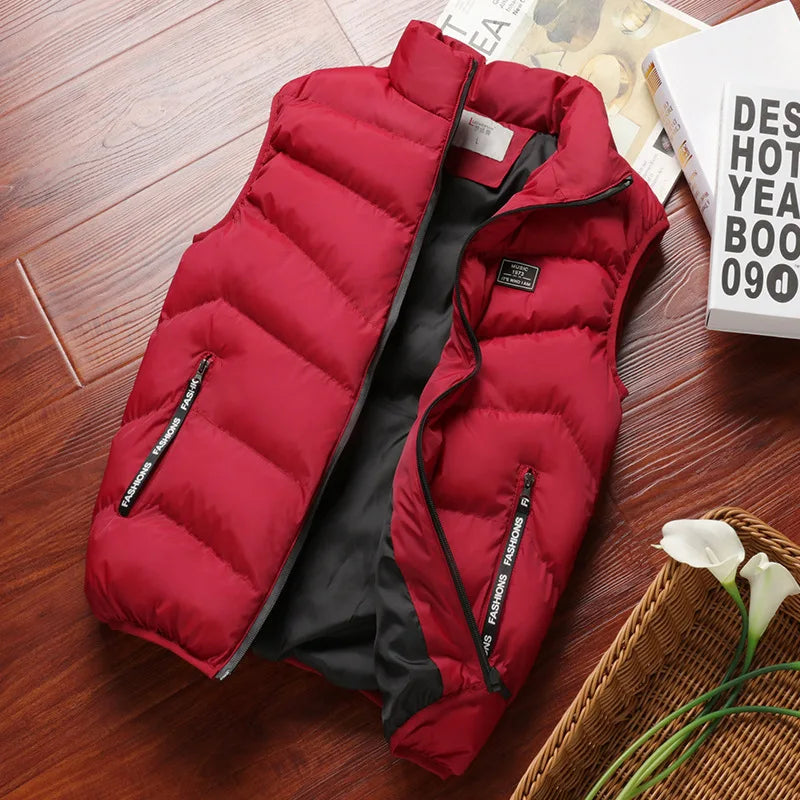 Outdoor Thickened Men's Cardigan Vest Spring Autumn Winter Casual Loose Large Size Outerwear Zipper Closure Hiking Waistcoat Men
