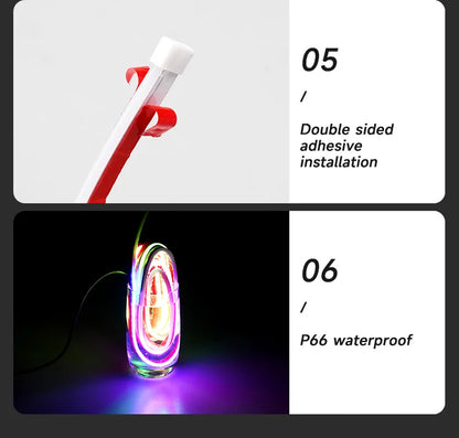 RGB Hood Light Daytime Running Lights For 12V Car APP Control Multi-function Led neon Strip Running Lights Automotive Supplies