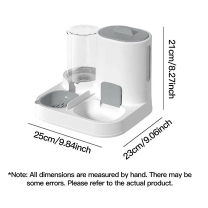 1-Pack Automatic Gravity-Fed Cat Water Dispenser & Feeder - Spill-Proof Large Capacity One-Piece Design,