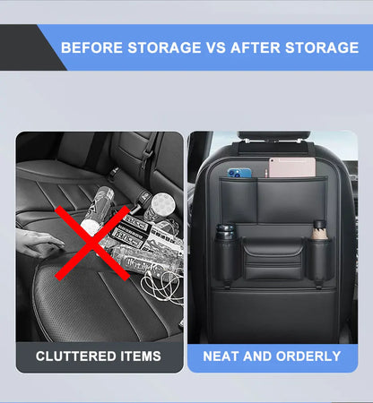 SEAMETAL Car Seat Back Storage Bag Multifunctional Storage Anti-Kick Mats Large Capacity Car Backseat Organizer Protector Pad