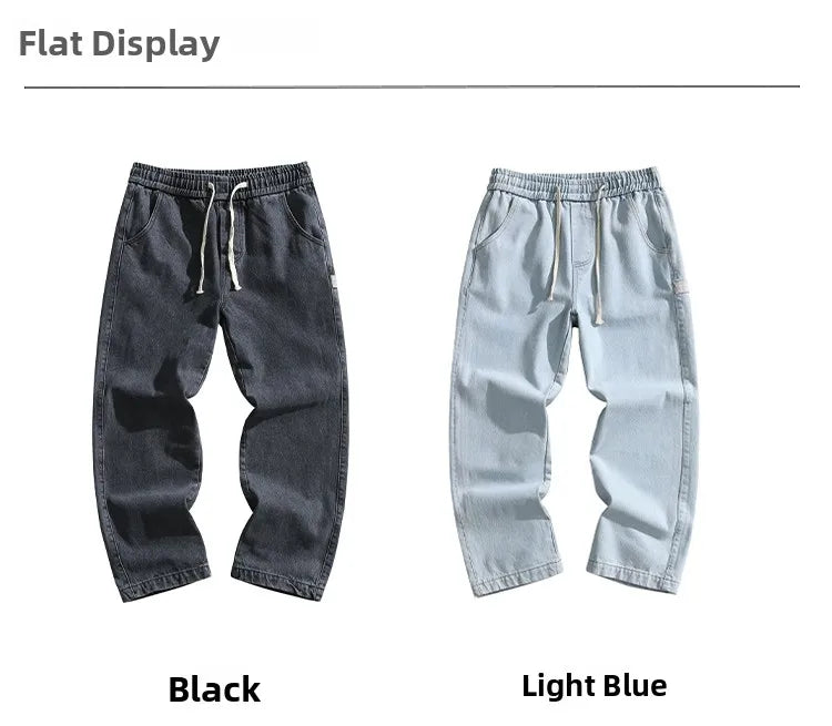 Men's Workwear Jeans Spring Autumn Wear Resistant Dirty Denim Multi Pocket Loose Straight Cut Fashion Urban Casual Leisure