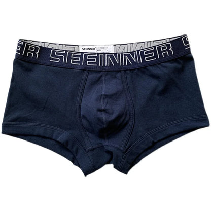 3pcs/lot Men's underwear made of pure cotton, Japanese style, simple white flat corner pants,with waistband and buttocks raised,