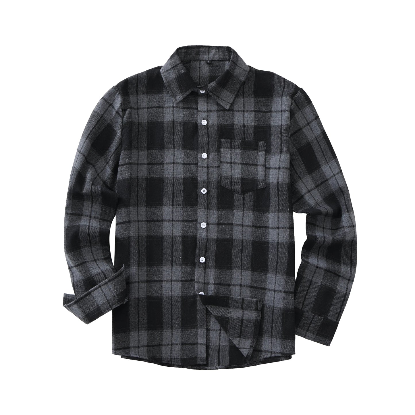 Euro Size Plaid Shirt Flannel Black Checkered Shirt Men Shirts Long Sleeve Button Down Chemise Homme Male Check Shirts