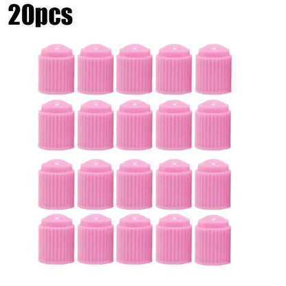 20Pcs Car Tire Tyre Valve Caps with O Rubber Ring Dust Covers Plastic Black Grey Red Stem Valve Caps for Cars Motorcycles Bike