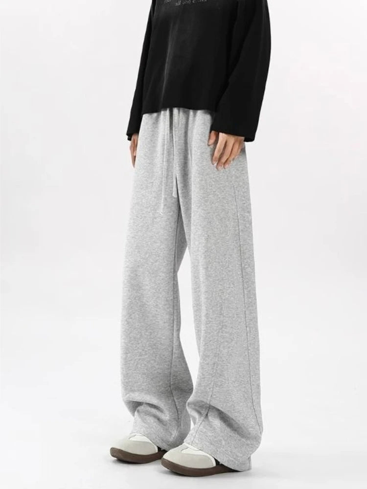 Versatile Casual Trousers for Men American High Street Inspired Straight Leg Joggers Spring Loose Drape Fit Sporty Comfort Pants