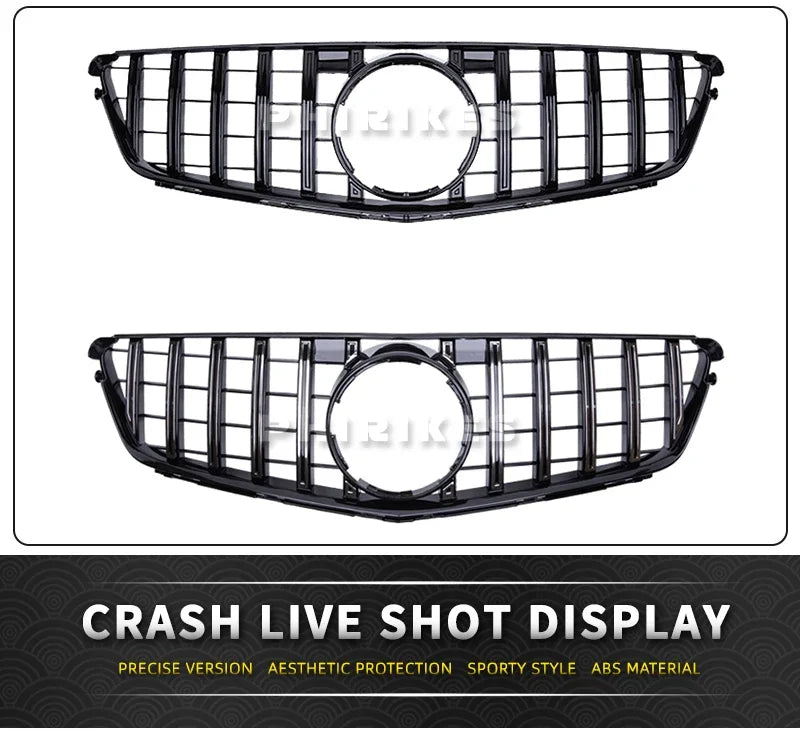 Front Bumper Grille For Mercedes Benz C W204 Sport Racing Grill AMG GT 2007 2008 2009 2010 2011 2012 2013 2014 Facelift