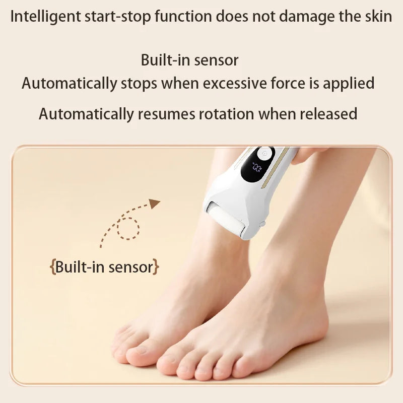 USB Powered Rechargeable Electric Foot Grinder Callus Remover with Adjustable Speeds for Men & Women's Pedicure