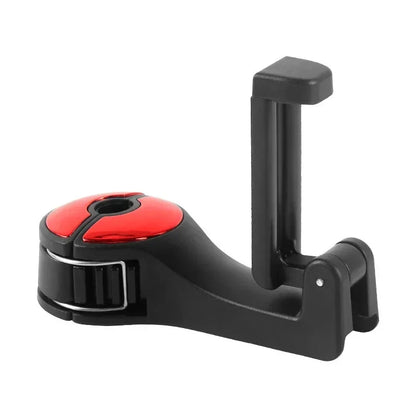 Multi-functional 2 In 1 Car Hook Hidden Multifunctional Rear Headrest Hook Car Rear Phone Holder Lock Type Mobile Phone Holder