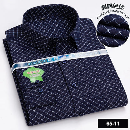 Men's Long Sleeve Casual Shirts Fashion Print Cotton Standard Fit Button Pocket Soft Shirts For Man Office Business Dress New