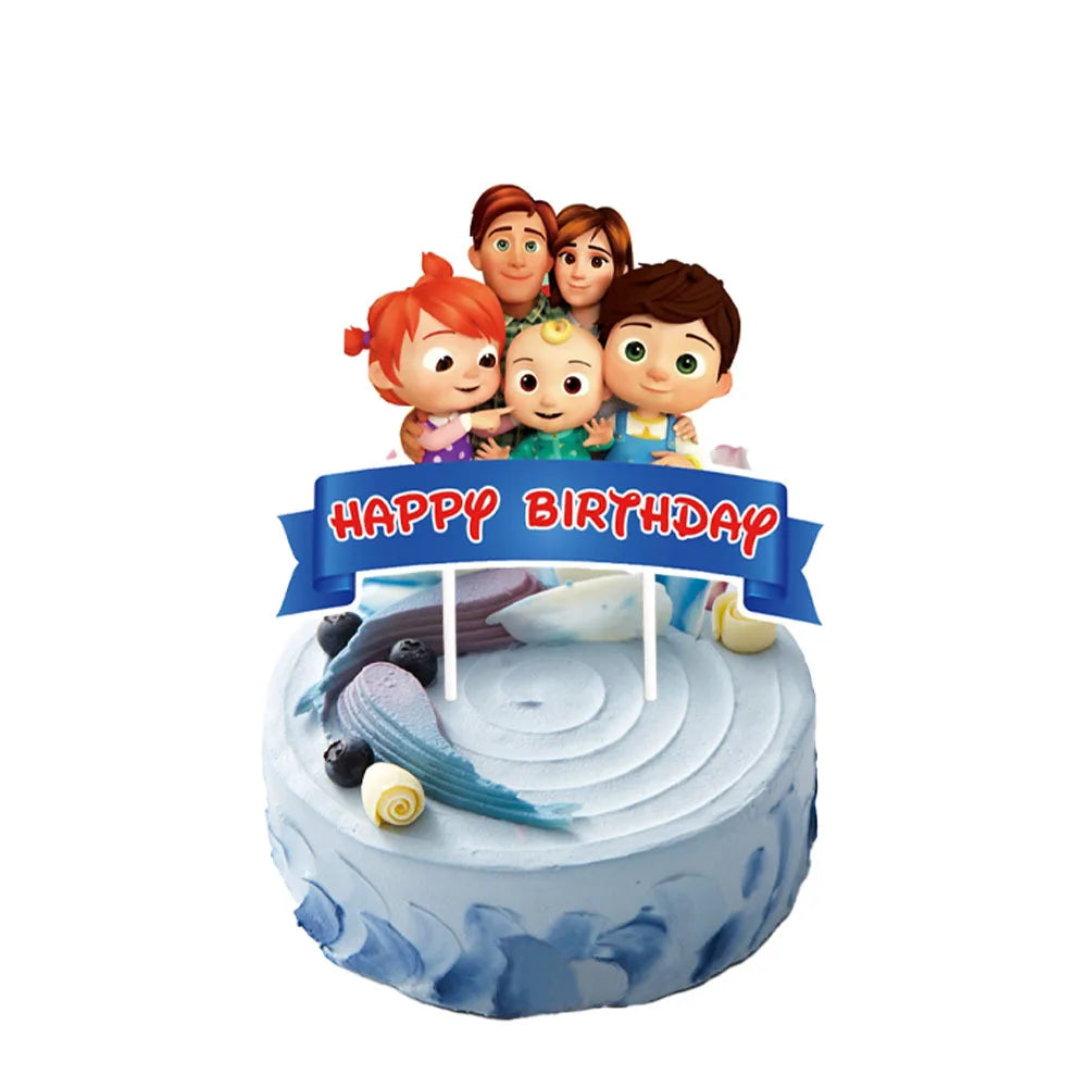 Cocomelon Birthday Party Decoration Tableware Set Birthday Cup Plate Napkin Tablecloth Cake Topper Balloon Party Favors Gifts