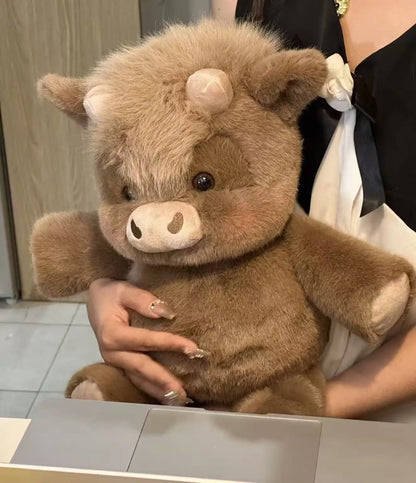Cute Highland Calf Doll Running Little Cow Su 45-60cm Plush Toy Companion Toy Holiday Gift Decorative Ornament In Stock