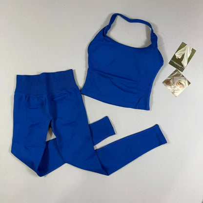 2 Pieces Sportswear Women Yoga Set Gym Clothes Sportswear Yoga Suits High Waist Scrunch Fitness Tracksuits  Pilates Set