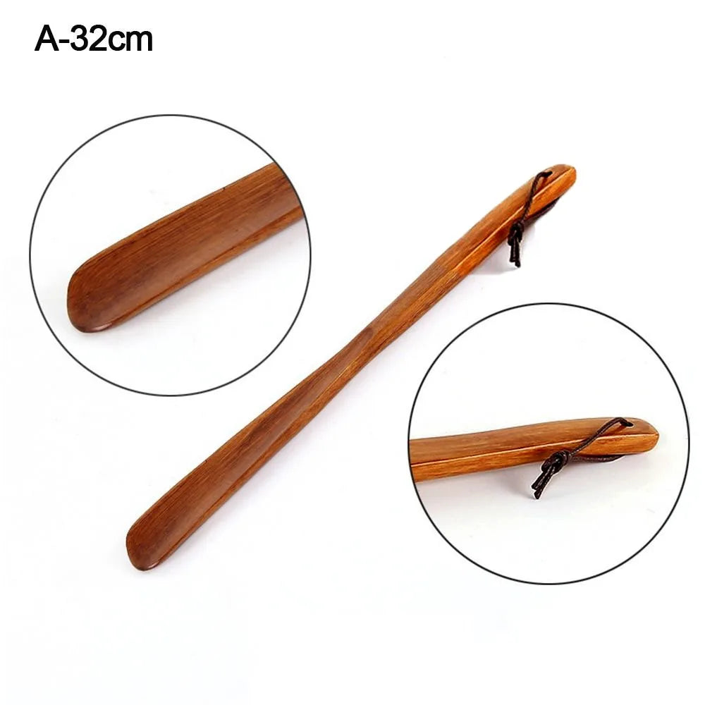 Hanging Shoe Horn Extra Long Handle Easy Remover Shoehorn Lifter Wooden Easy on Off Seniors Put on Shoes Tools