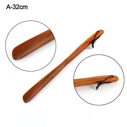 Hanging Shoe Horn Extra Long Handle Easy Remover Shoehorn Lifter Wooden Easy on Off Seniors Put on Shoes Tools
